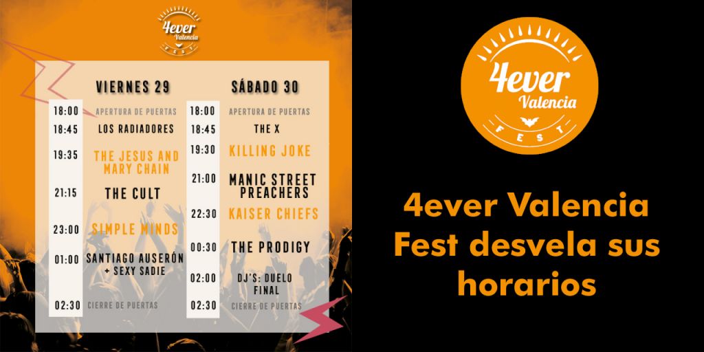  4ever Valencia Fest desvela sus horarios 