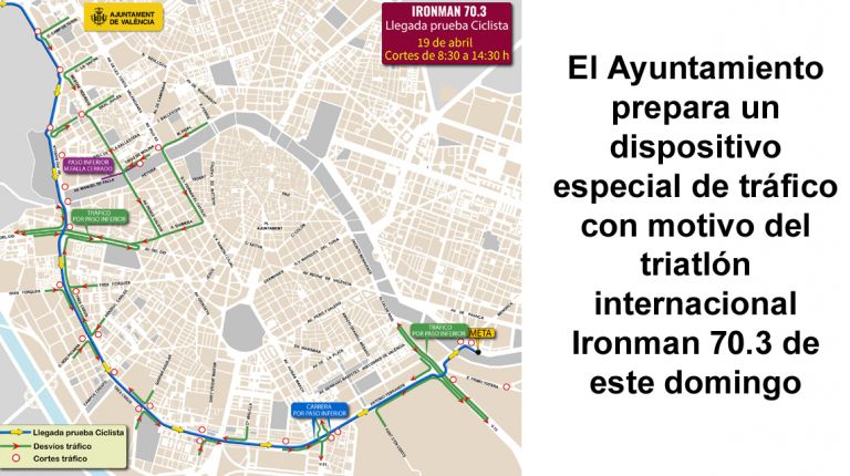 El Ayuntamiento prepara un dispositivo especial de tráfico con motivo del triatlón internacional Ironman 70.3 de este domingo